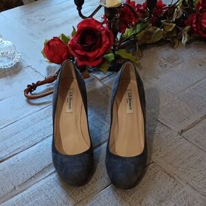L. K. Bennett Blue Sude 3" Heels